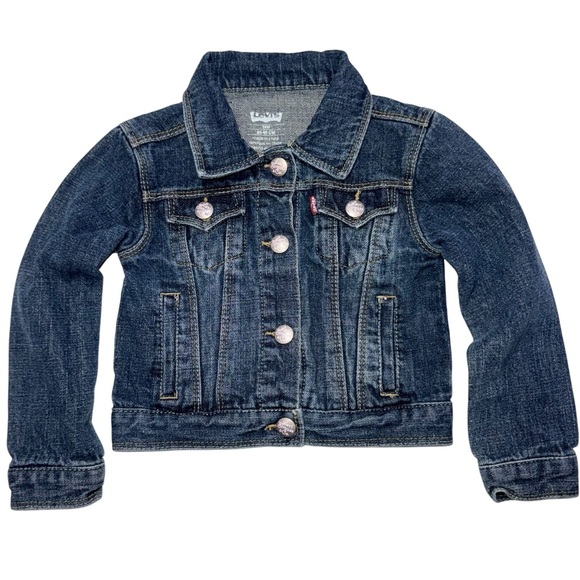 LEVI’S Toddler Girls' 24M Denim Trucker Jean Jacket - Picture 1 of 3